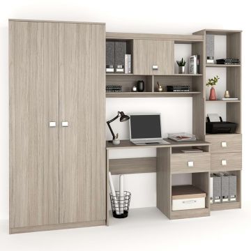 Ansamblu MODUS 3, birou, dulapuri, Oak