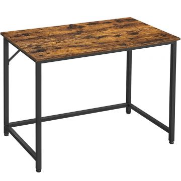 Birou cadru otel stil industrial compact, 50x100x75 cm, maxim 50 kg, maro