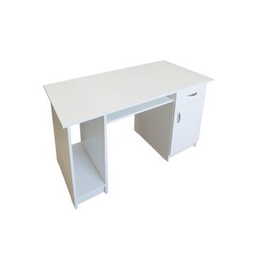 Birou calculator cu usa si sertar Alb - birou modern pentru acasa