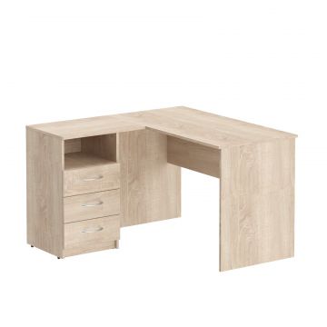 Birou calculator pe colt, cu sertare Simple stejar sonoma, 120 x 120 x 76 cm