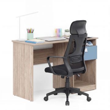 Birou copii LINEA 1 sertar, Oak, Denim