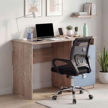 Birou copii LINEA 3 sertare, Oak, Denim