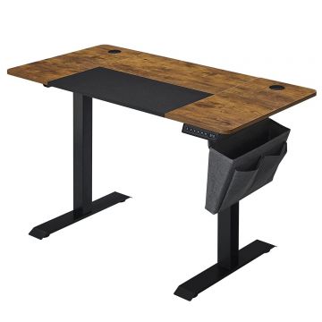 Birou cu reglaj electric pe inaltime, memorie cu 4 inaltimi, 60x120x(72-120)cm, maro rustic