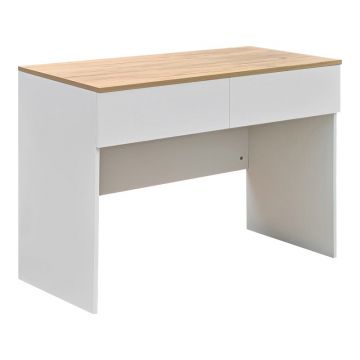 Birou de studiu cu sertare Beleton, Stejar-Alb, 100x50x75 cm
