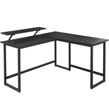 Birou forma l suport monitor cadru metalic industrial, 140x130x76 cm, maxim 50 kg, negru