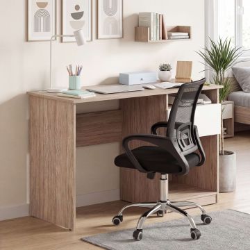 Birou LINEA 1 sertar, Oak, Alb