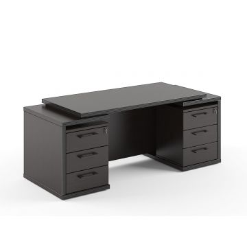 Birou managerial cu sertare, Wenge, 1800 x 660 x 750 mm