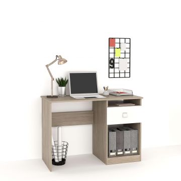 Birou MODUS 1 sertar, Oak, Alb