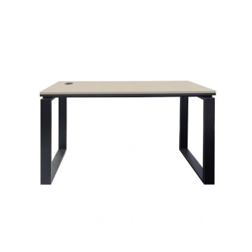 Birou operational blat pal mesteacan, cadru metalic negru, 131 x 71 x 75 cm