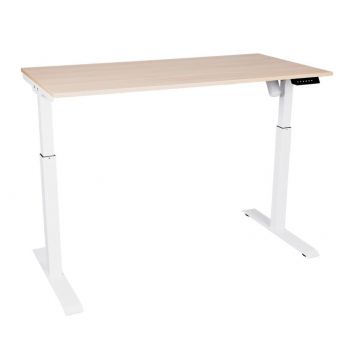 Birou reglabil pe inaltime Semba A3 cadru alb, blat sonoma