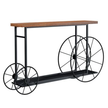 Consolă Bike, negru-nuc 148x28x85 cm