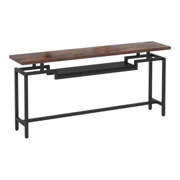 Consolă cu functie de depozitare Onole, metal și Lemn Nuc, 180x35x82 cm