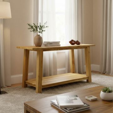 Consolă Decoza, Teak, Natur, 140x40x80 cm