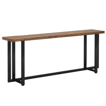 Consolă Dice din lemn masiv de pin, Nuc, 150x30x90 cm