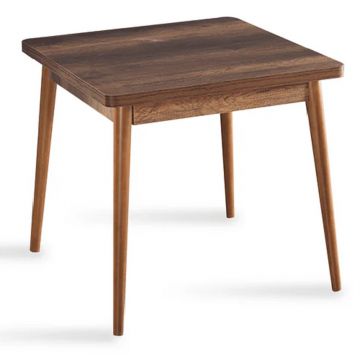 Masa bucatarie Brigitte, patrat, culoare nuc, 80 cm