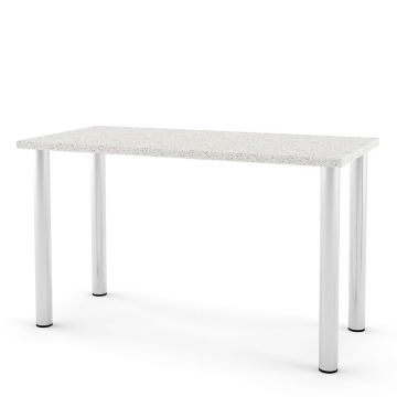 Masa bucatarie DOMINO 122x60, picioare metalice rotunde Inox, blat termic 3 Mozaic F39