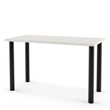 Masa bucatarie DOMINO 122x60, picioare metalice rotunde Negre, blat termic 3 Mozaic F39