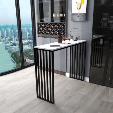 Masa bucatarie, tip bar, culoare alb si negru,120 cm