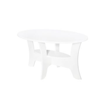 Masa cafea ovala mdf alba