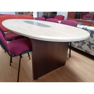 Masa conferinta ovala blat mdf culoare par