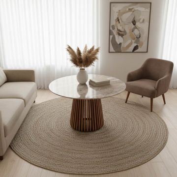 Masa cu blat de marmura Mable, Lemn de Acacia, 120x76 cm