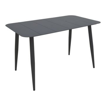 Masă de aluminiu Vista, Negru, 150x80x72 cm
