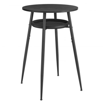 Masa de bar neagra, 70x70x91 cm a    design elegant cu piele artificiala, blat 60 cm, stabila si usor de asamblat