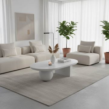 Masa de cafea cu functie versatila Kane, Lemn de Acacia, Alb, 110x72x38 cm