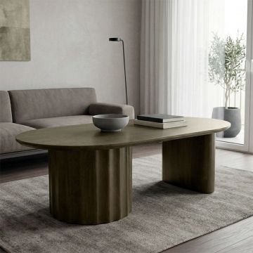 Masă de cafea din lemn masiv Flute, stil wenge, mango, 130x65x40 cm