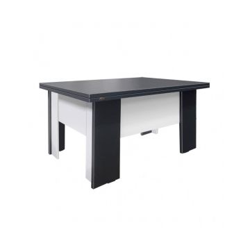Masa de cafea extensibila Semba, PAL alb  antracit, 900-1800 x 650 x 440 mm