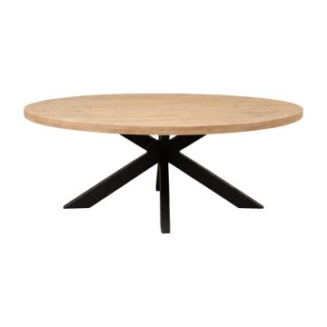 Masă de dining cu blat din lemn masiv mango Jenma, Natur, 180x90x76 cm