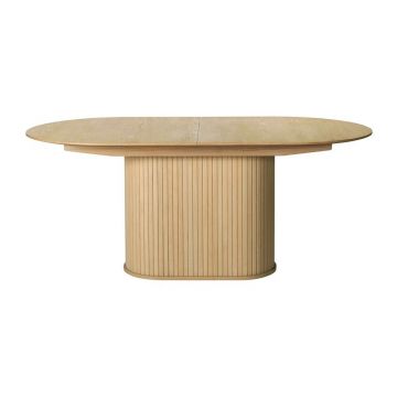 Masă de dining extensibilă cu aspect de lemn de stejar cu blat suplimentar 95x180 cm Nola – Unique Furniture