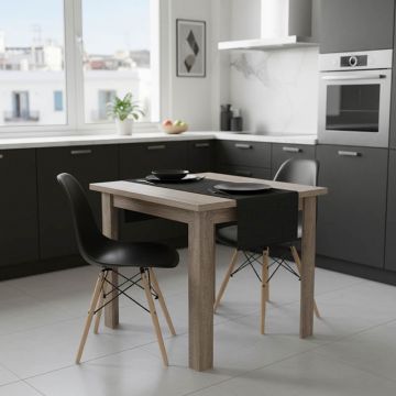 Masa de dining Manka I-Julita set de 3 pieseton sonoma -negru 80x80x77 cm