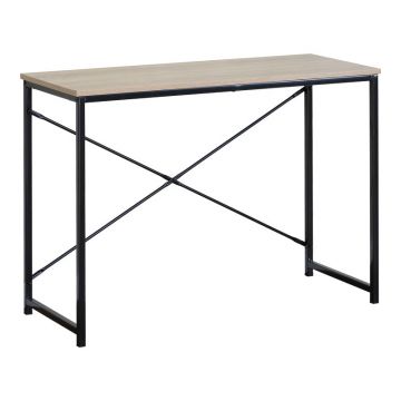 Masa de lucru Bailon, Stejar cu metal negru 100x40x70 cm