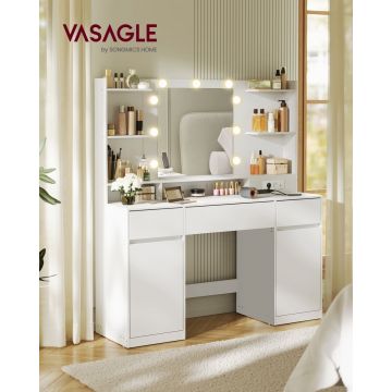 Masa de toaleta si machiaj V2 Vasagle Alb 107x40x144 cm