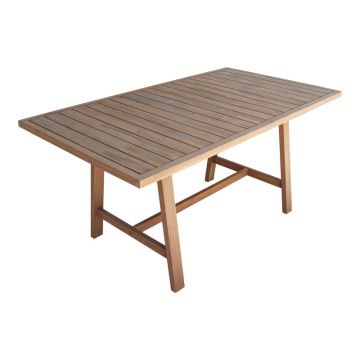 Masă dining cu blat solid Malibu, Lemn de Acacia, 180x90x75 cm
