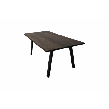 Masa Dining din Lemn Masiv de Stejar cu Picioare Metalice, 8-12 Persoane - BERGO 240x95x75 cm (10 persoane), Stejar Afumat, A