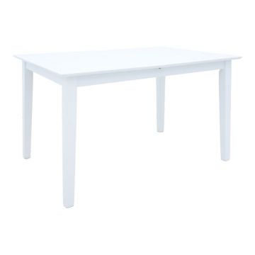 Masa extensibila din lemn Mabor, Alb, 120-150x80x73 cm