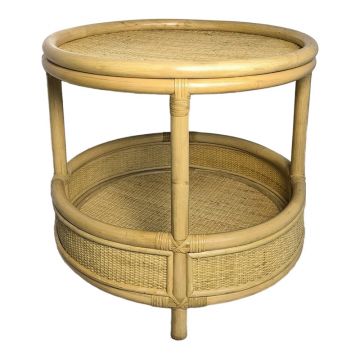 Masa laterala Moody, Rattan, 55x51 cm