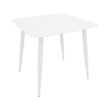 Masă pătrată cu aluminiu Vista, Aluminiu, Alb, 80x80x72 cm