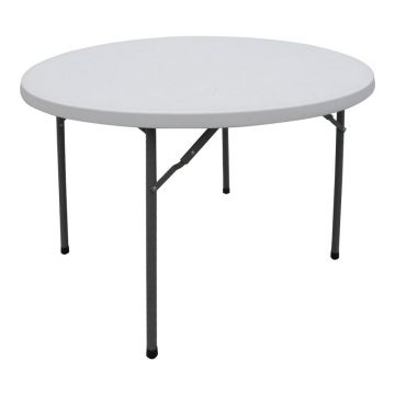 Masa pliabila catering cu functie de confort, rotunda, durabil, alba, D120x74 cm