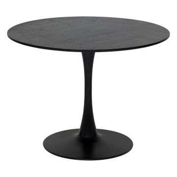 Masa rotunda atmosphera elias mdf otel 4 persoane, 102x76 cm, design modern, negru