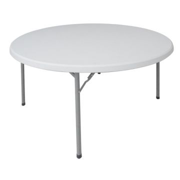 Masa rotunda catering-conferinta Comfort, Lemn, Alb, D150x74 cm