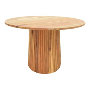 Masa rotunda din lemn masiv de acacia Tully, Lemn de Acacia, Natur, D120x75 cm