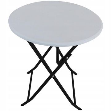 Masa rotunda pliabila multifunctionala, diametru 60cm, alba