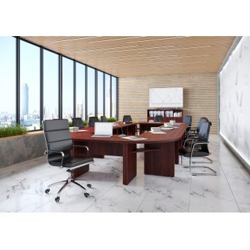 Masa sala sedinte modulara, Born burgund, 268 x 468 x 75 cm