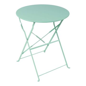 Măsuță bistro pliabilă, metal, mentă, Verde, 60x71 cm