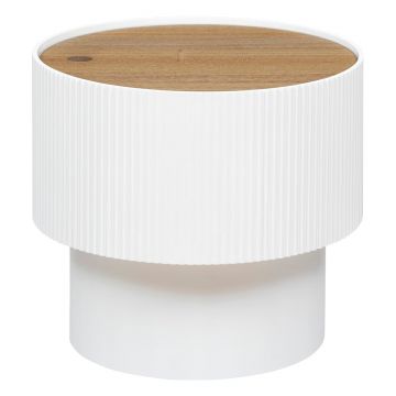 Masuta cafea Atmosphera Enola cu spatiu depozitare, MDF, 39x35 cm, alb