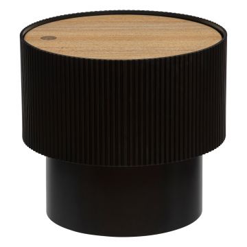 Masuta cafea Atmosphera Enola cu spatiu depozitare, MDF, 39x35 cm, negru