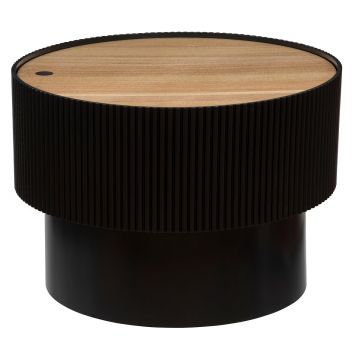 Masuta cafea atmosphera enola mdf cu depozitare, 55x38 cm, design urban, negru